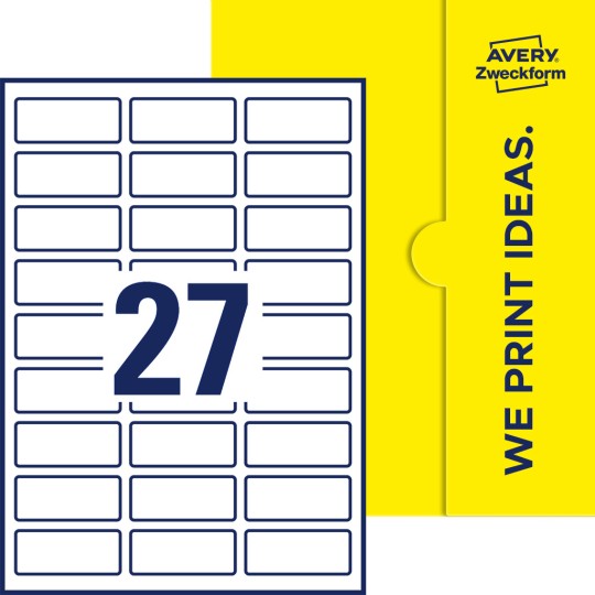 27 st. etiketter per ark.