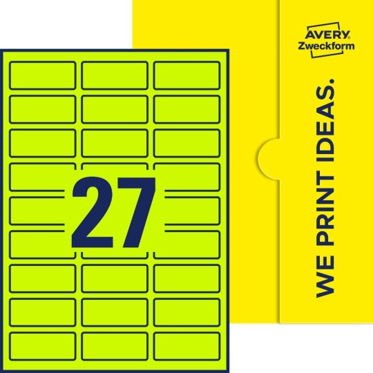 27 st. etiketter per ark.