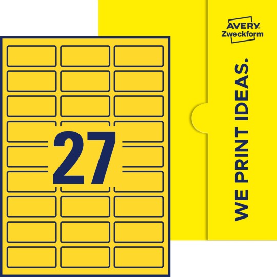 27 st. etiketter per ark.