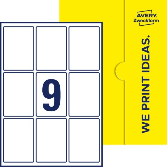 9 st. etiketter per ark.
