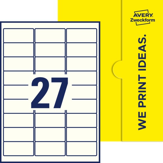 27 st. etiketter per ark.