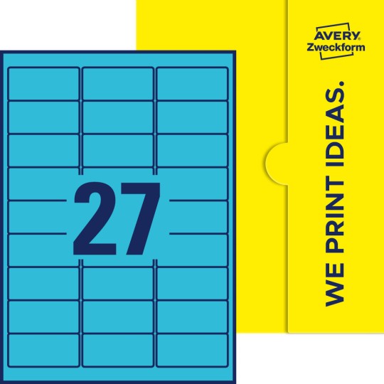 27 st. etiketter per ark.
