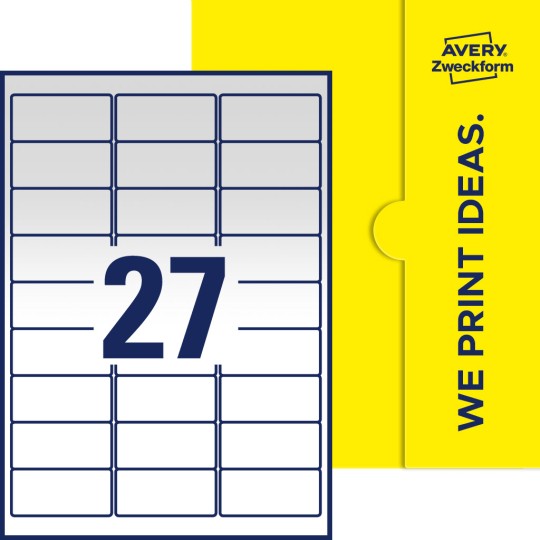 27 st. etiketter per ark.