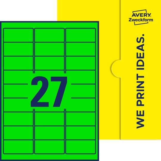27 st. etiketter per ark.