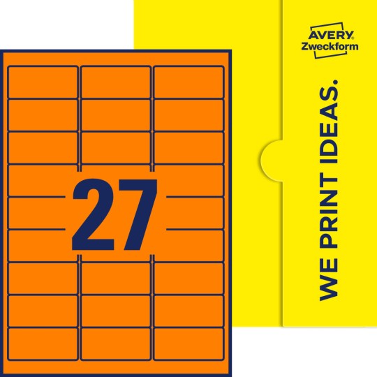 27 st. etiketter per ark.