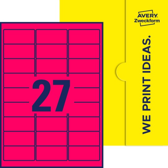 27 st. etiketter per ark.