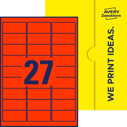 27 st. etiketter per ark.