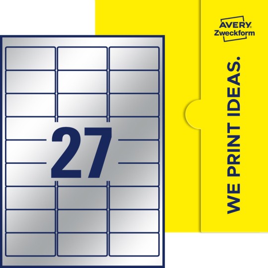 27 st. etiketter per ark.
