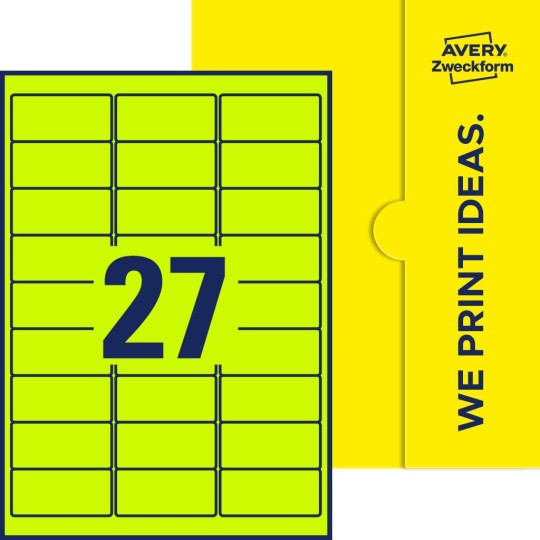 27 st. etiketter per ark.