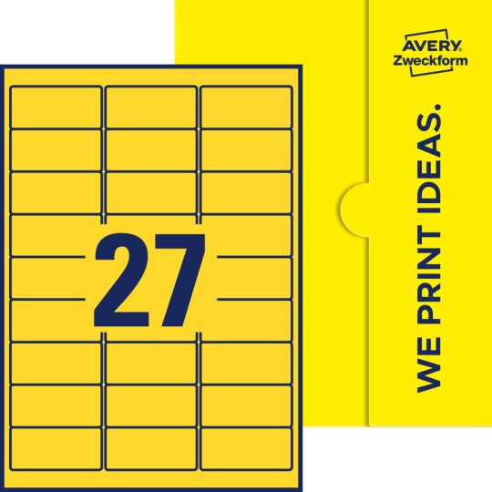 27 st. etiketter per ark.