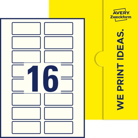 16 st. etiketter per ark.