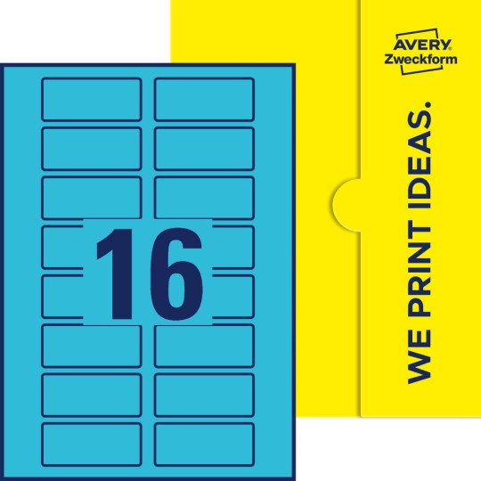16 st. etiketter per ark.