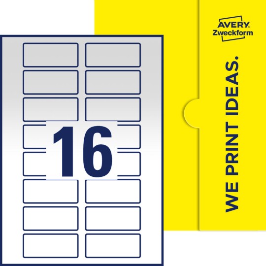 16 st. etiketter per ark.