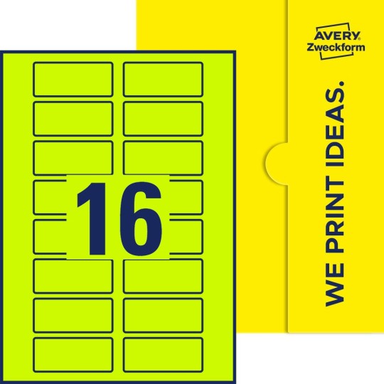16 st. etiketter per ark.