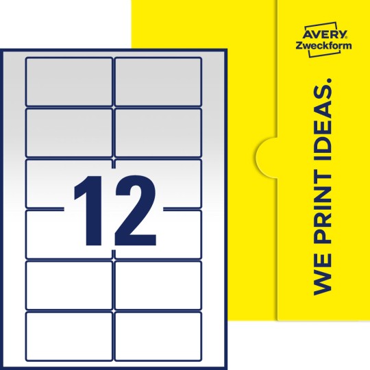 12 st. etiketter per ark.