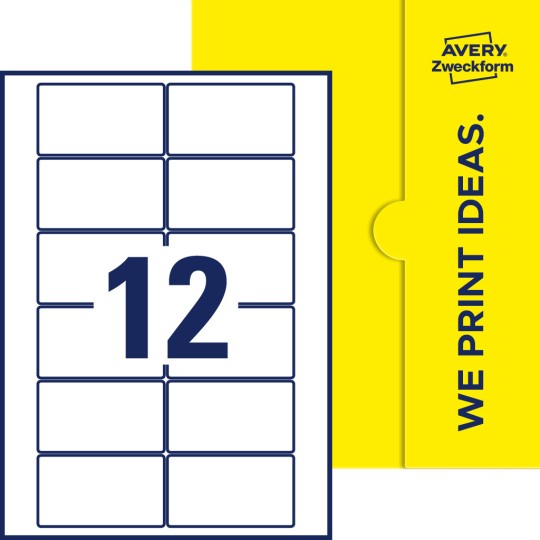 12 st. etiketter per ark.