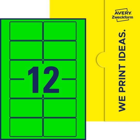 12 st. etiketter per ark.