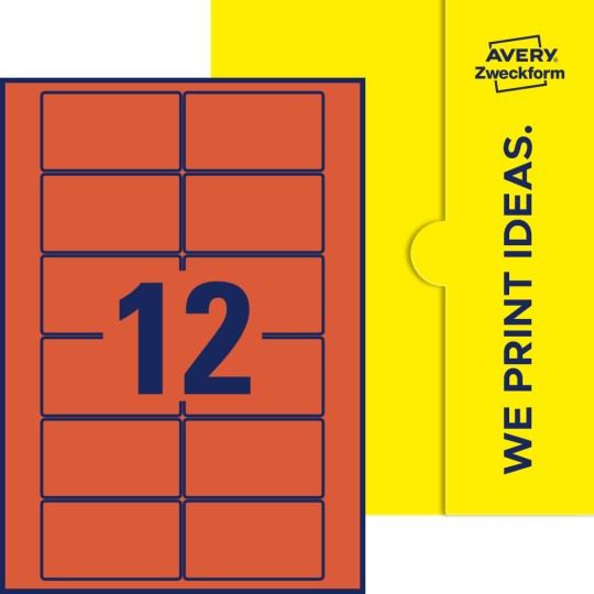 12 st. etiketter per ark.
