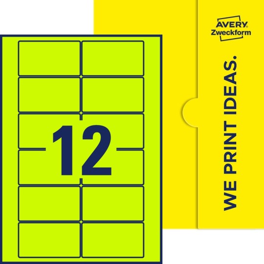 12 st. etiketter per ark.