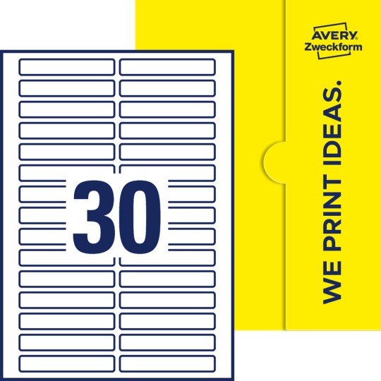 30 st. etiketter per ark.