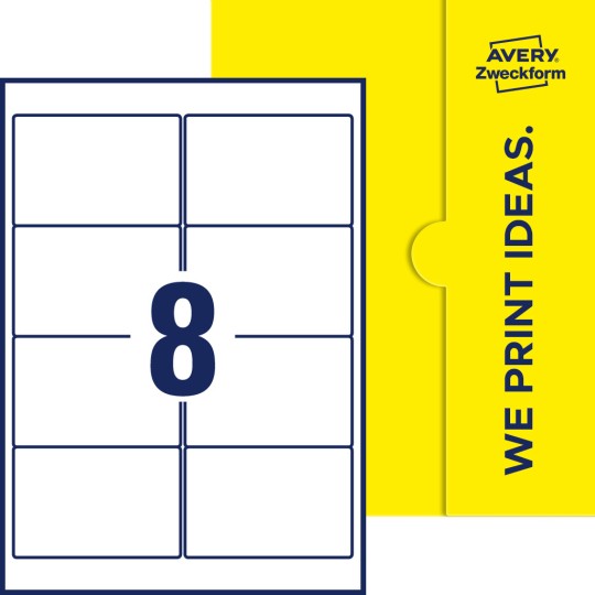 8 st. etiketter per ark.