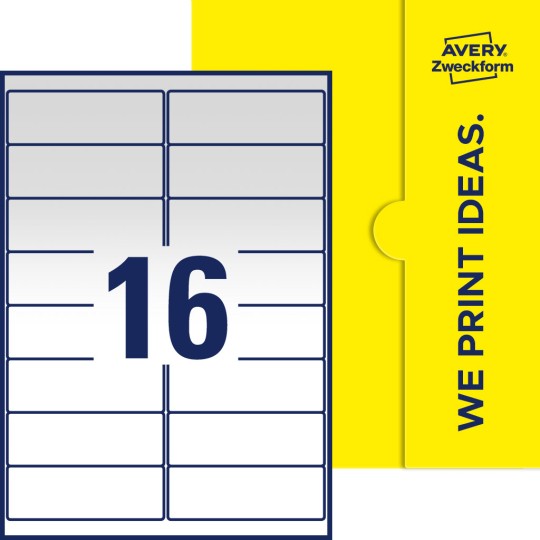16 st. etiketter per ark.