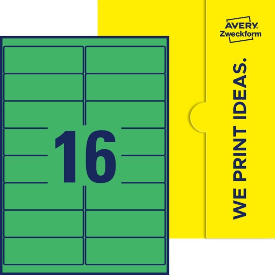 16 st. etiketter per ark.