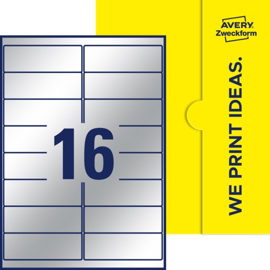 16 st. etiketter per ark.