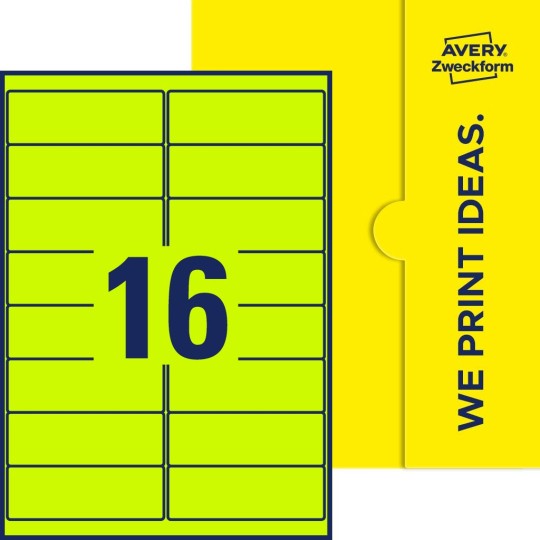 16 st. etiketter per ark.