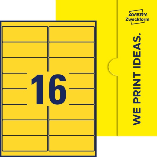 16 st. etiketter per ark.