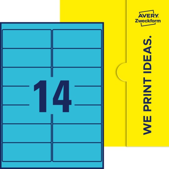 14 st. etiketter per ark.