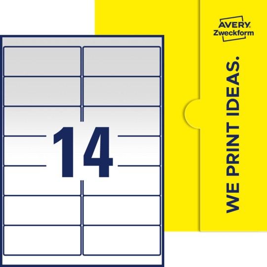 14 st. etiketter per ark.