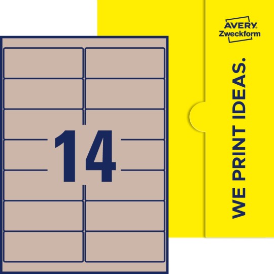 14 st. etiketter per ark.