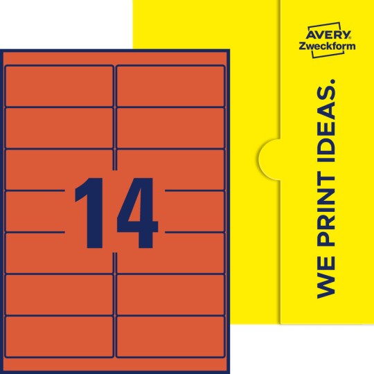 14 st. etiketter per ark.