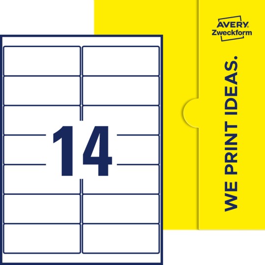 14 st. etiketter per ark.
