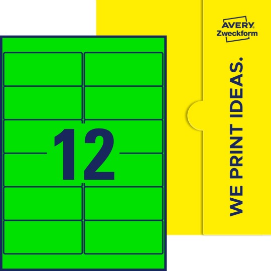 12 st. etiketter per ark.