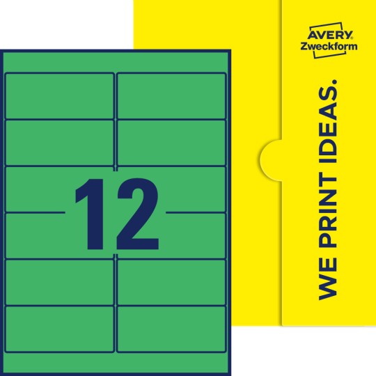 12 st. etiketter per ark.