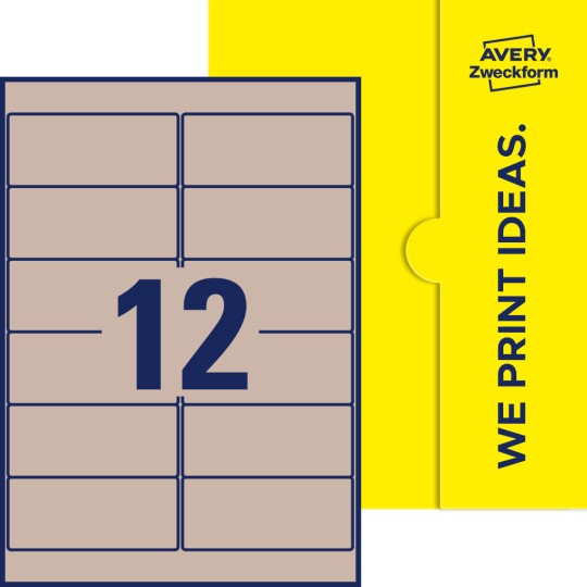 12 st. etiketter per ark.
