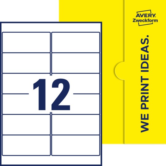 12 st. etiketter per ark.