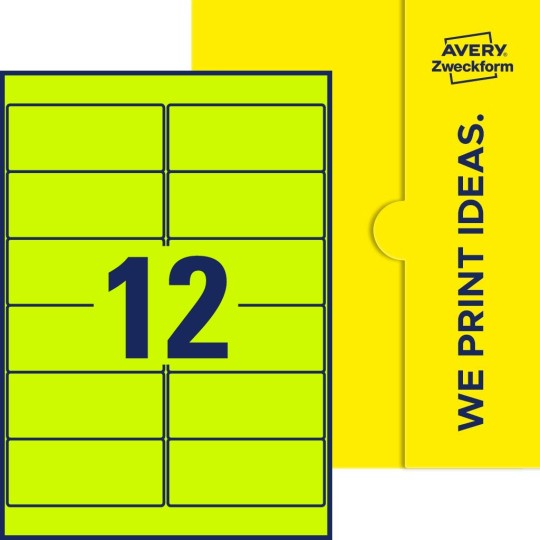 12 st. etiketter per ark.