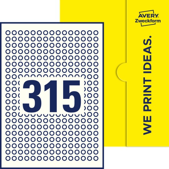 315 st. etiketter per ark.