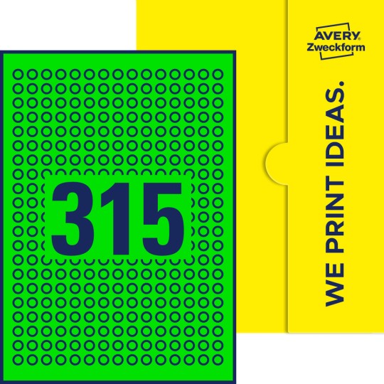 315 st. etiketter per ark.