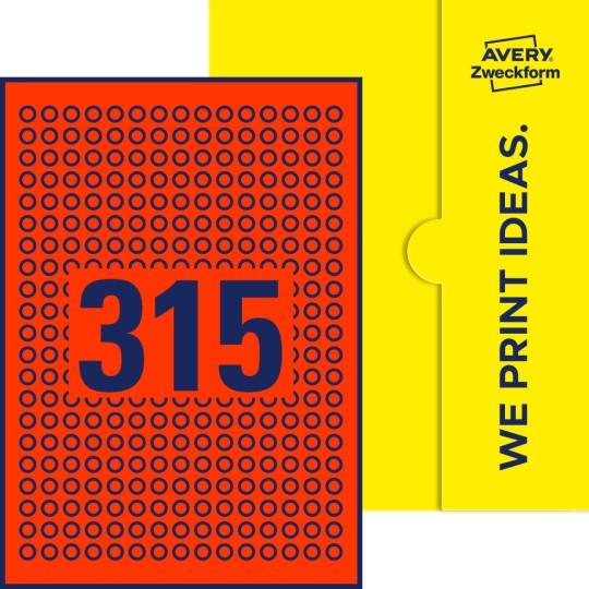 315 st. etiketter per ark.