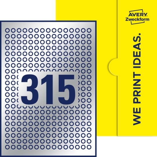 315 st. etiketter per ark.