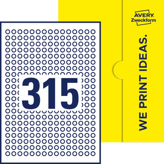 315 st. etiketter per ark.