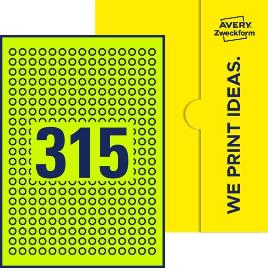315 st. etiketter per ark.