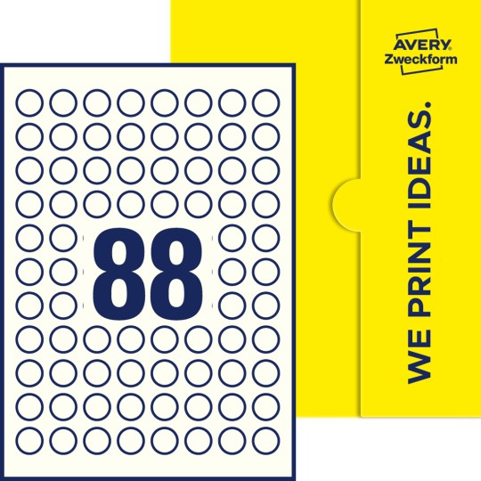88 st. etiketter per ark.