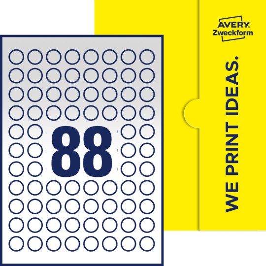 88 st. etiketter per ark.