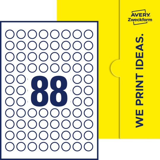 88 st. etiketter per ark.