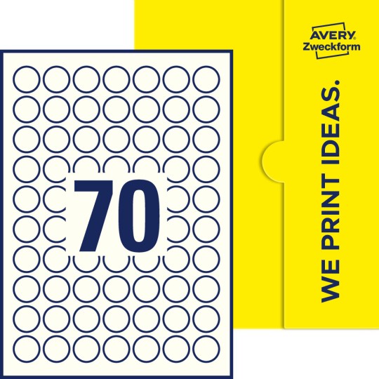 70 st. etiketter per ark.